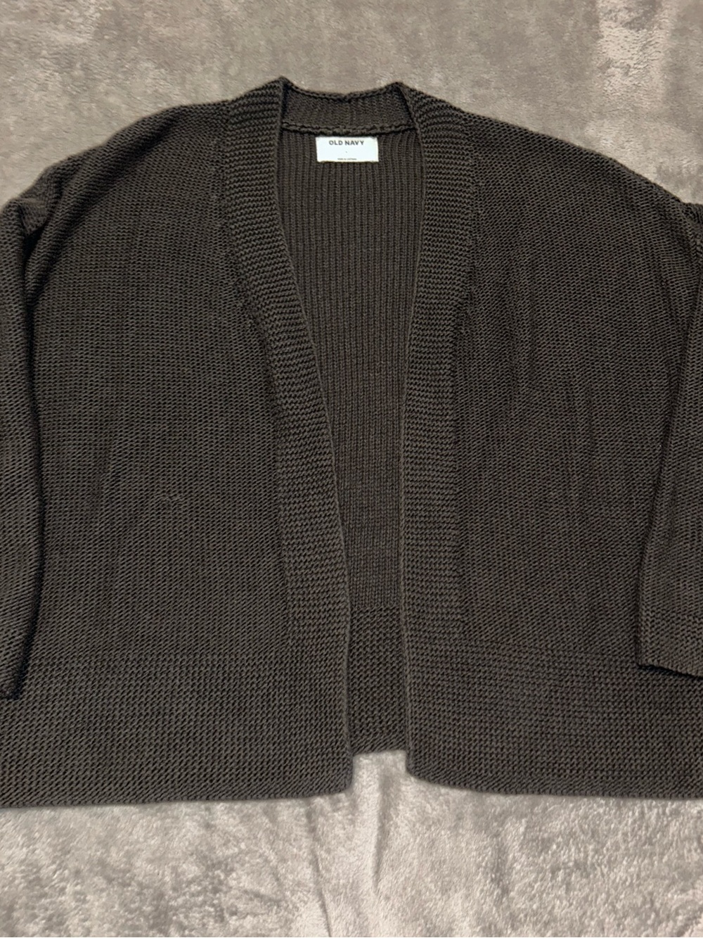 Old Navy Open-Front Ribbed Charcoal Gray Knit Cardigan Size Large